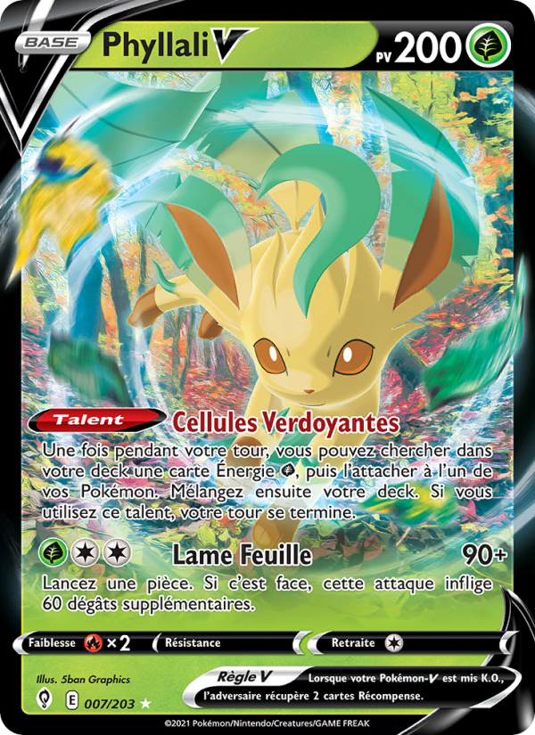 Phyllali V 7 — Evolving Skies (French Pokémon TCG card)