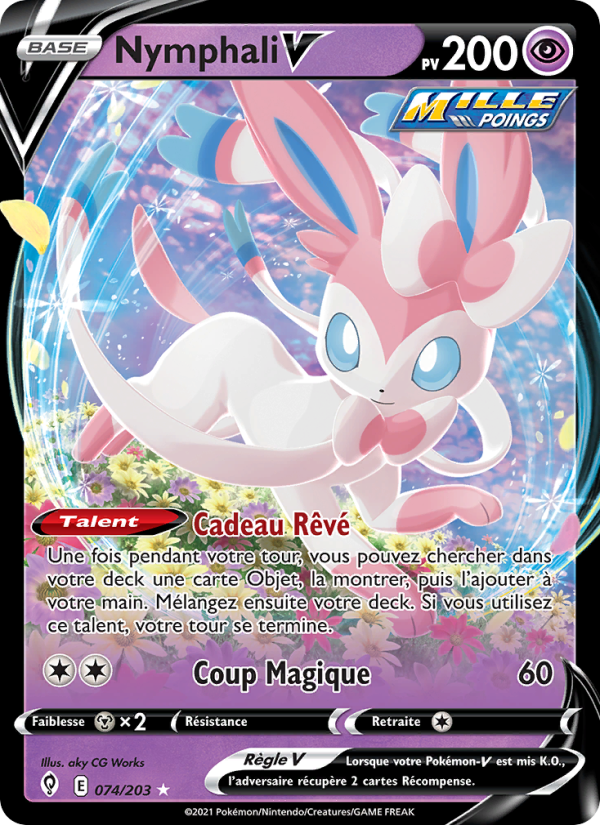 Nymphali V 74 — Evolving Skies (French Pokémon TCG card)