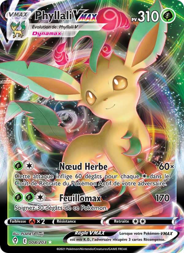 Phyllali VMAX 8 — Evolving Skies (French Pokémon TCG card)