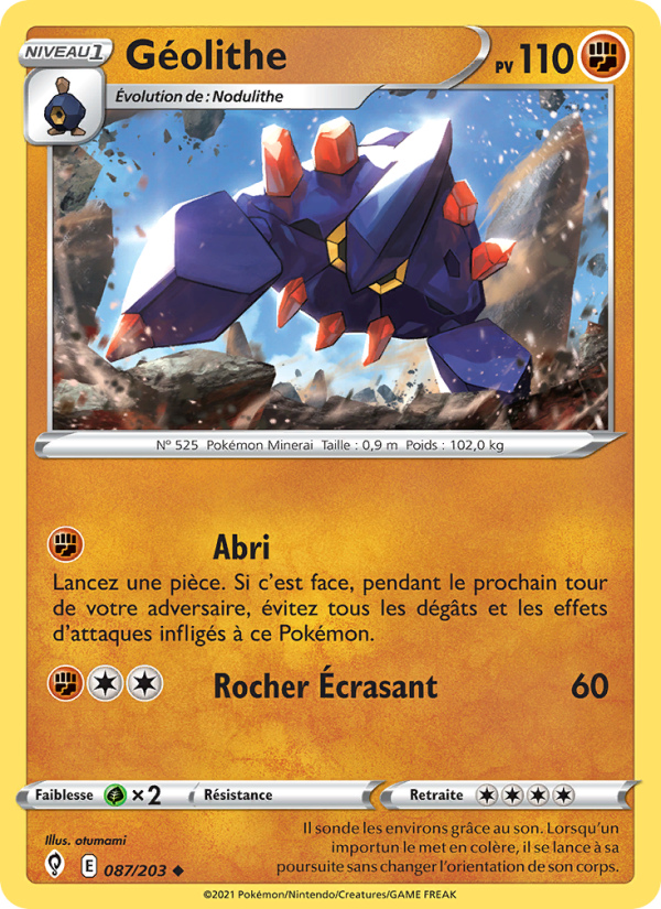 Géolithe 87 — Evolving Skies (French Pokémon TCG card)