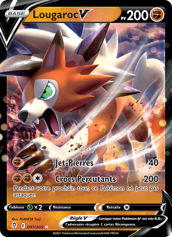 Lougaroc V 91 — Evolving Skies (French Pokémon TCG card)