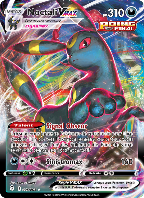 Noctali VMAX 95 — Evolving Skies (French Pokémon TCG card)