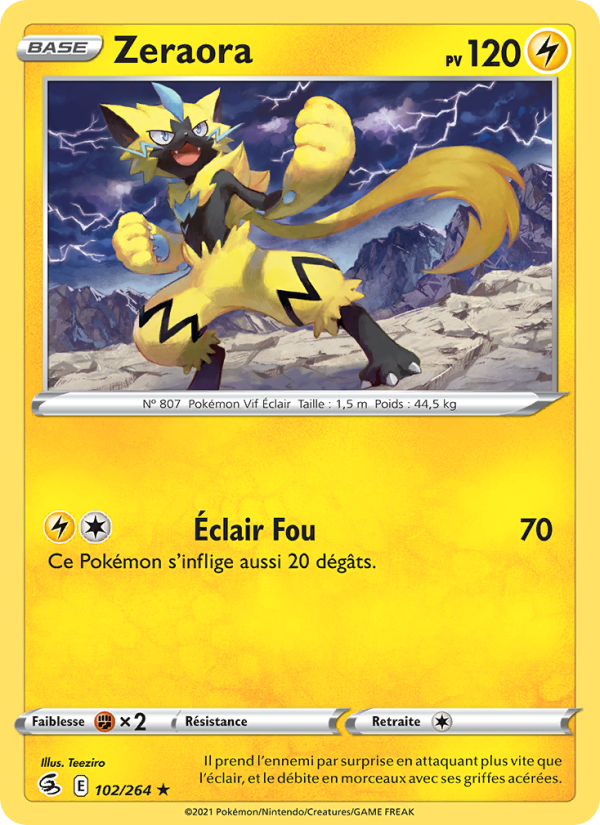 Zeraora 102 — Fusion Strike (French Pokémon TCG card)