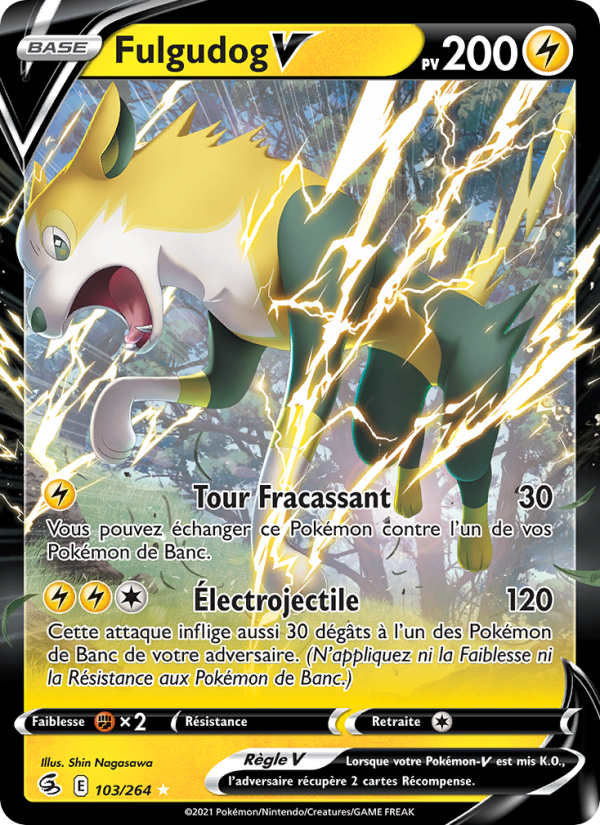 Fulgudog V 103 — Fusion Strike (French Pokémon TCG card)