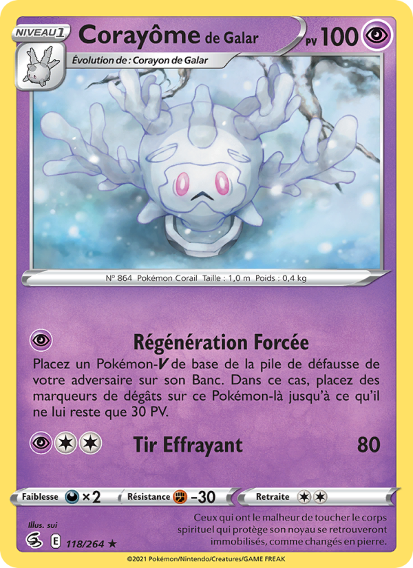 Corayôme de Galar 118 — Fusion Strike (French Pokémon TCG card)