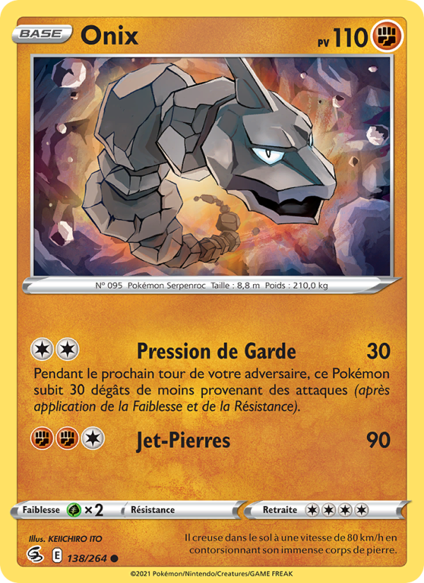 Onix 138 — Fusion Strike (French Pokémon TCG card)