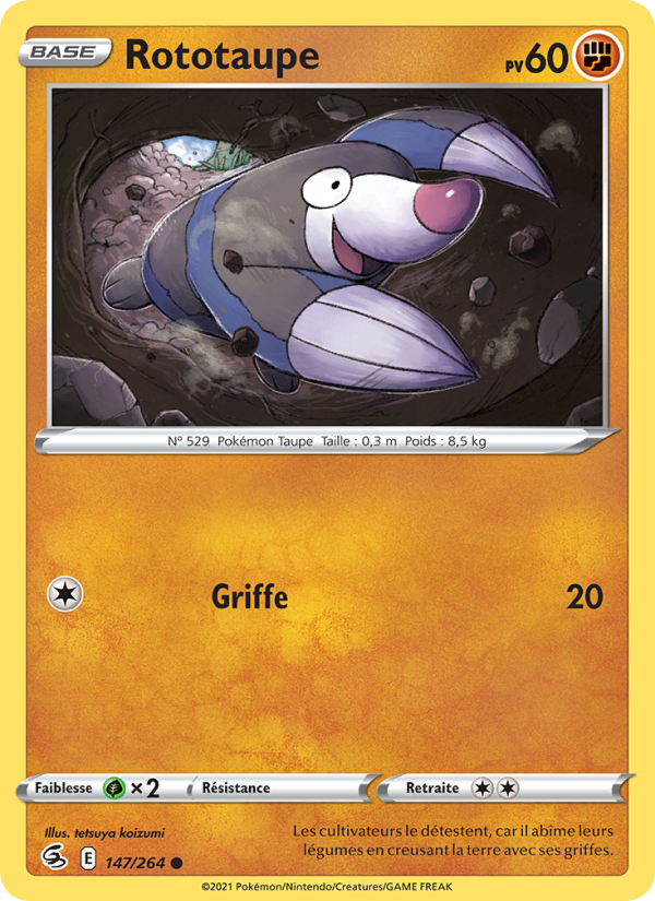 Rototaupe 147 — Fusion Strike (French Pokémon TCG card)