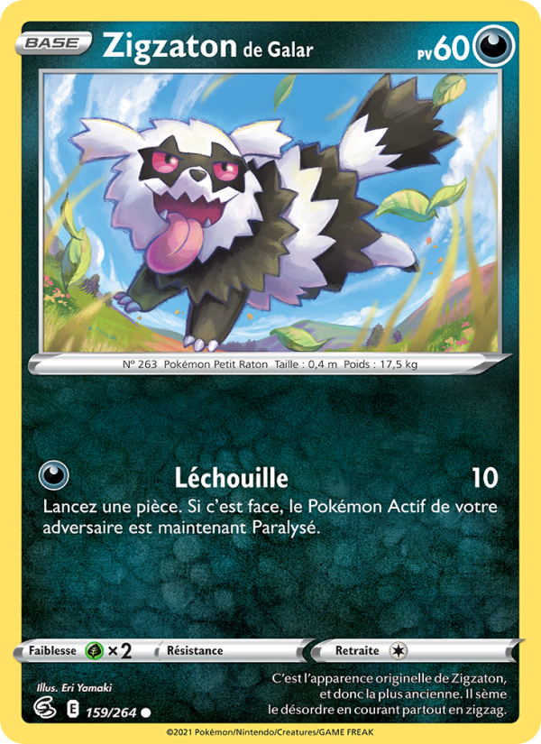 Zigzaton de Galar 159 — Fusion Strike (French Pokémon TCG card)