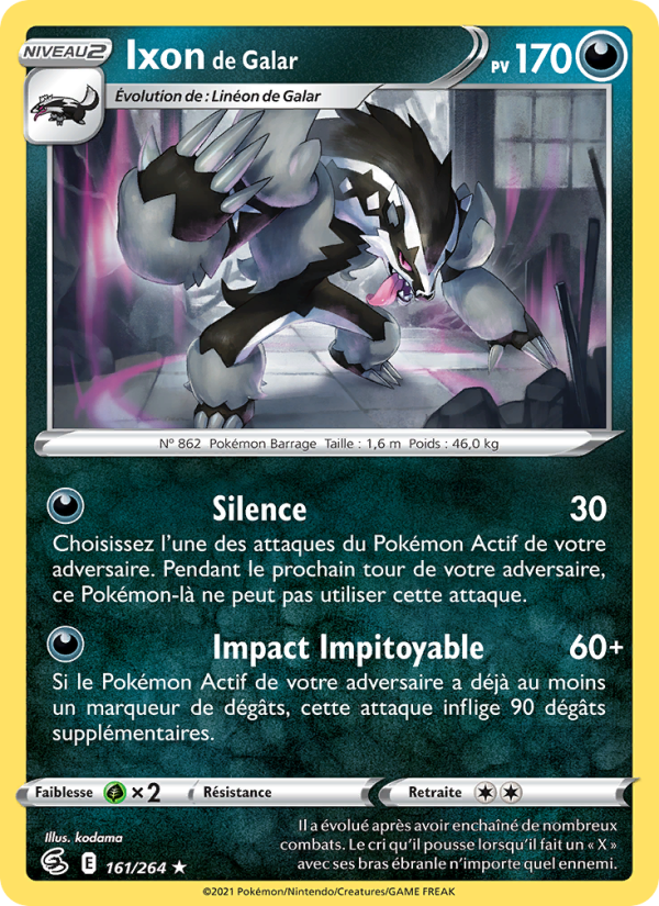 Ixon de Galar 161 — Fusion Strike (French Pokémon TCG card)