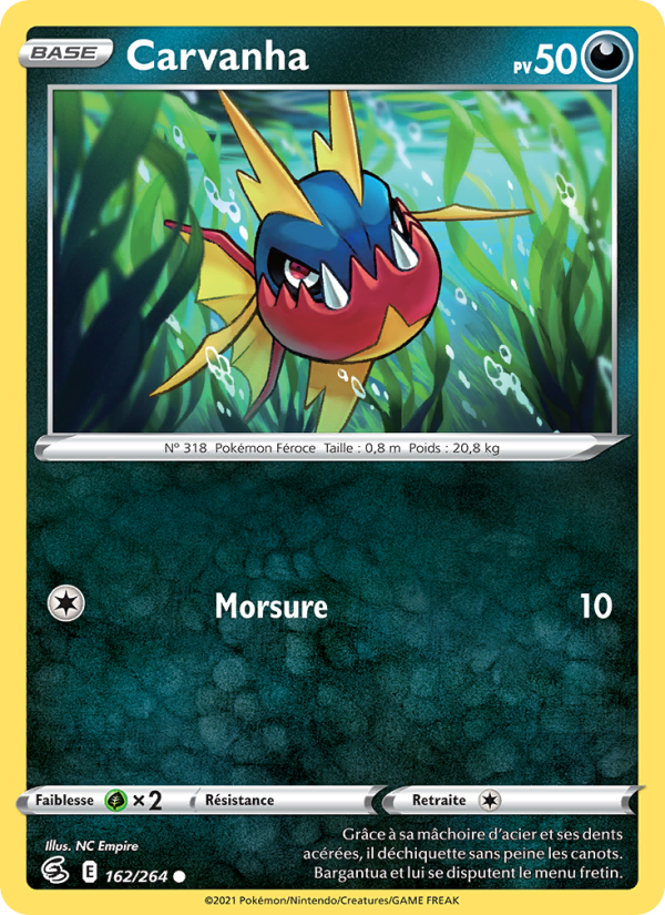 Carvanha 162 — Fusion Strike (French Pokémon TCG card)