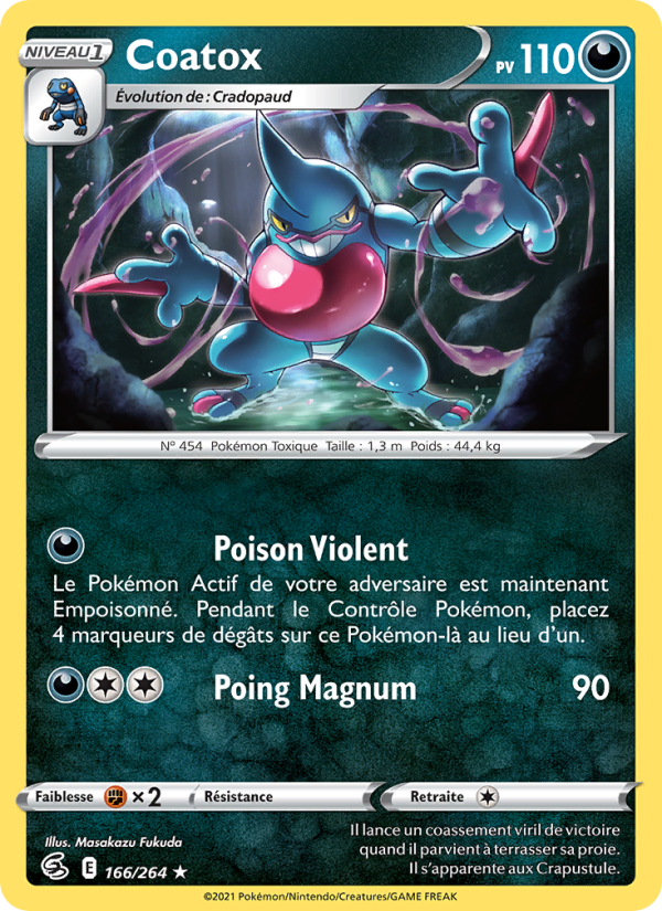 Coatox 166 — Fusion Strike (French Pokémon TCG card)