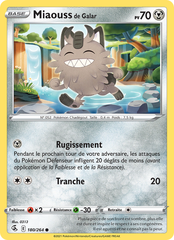 Miaouss de Galar 180 — Fusion Strike (French Pokémon TCG card)