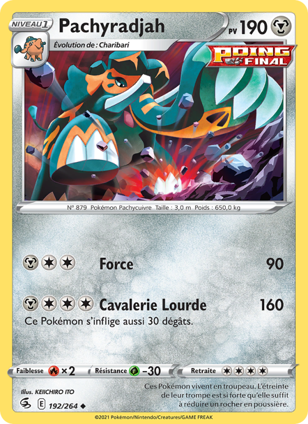 Pachyradjah 192 — Fusion Strike (French Pokémon TCG card)