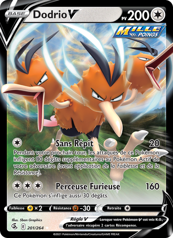 Dodrio V 201 — Fusion Strike (French Pokémon TCG card)