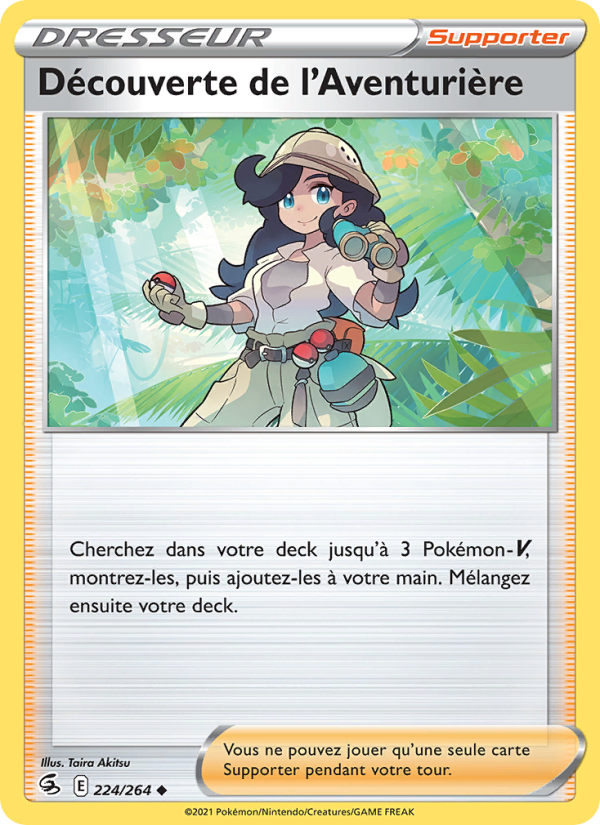 Découverte de l'Aventurière 224 — Fusion Strike (French Pokémon TCG card)