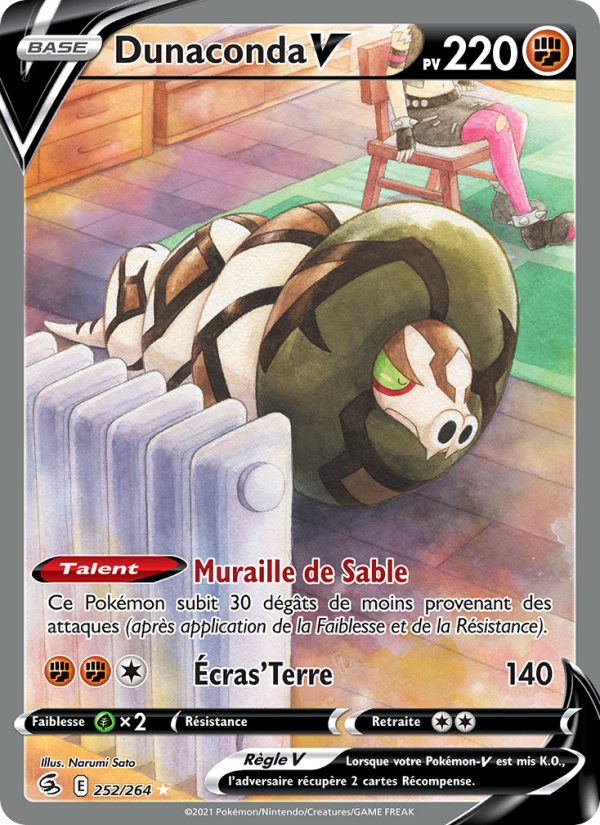 Dunaconda V 252 — Fusion Strike (French Pokémon TCG card)