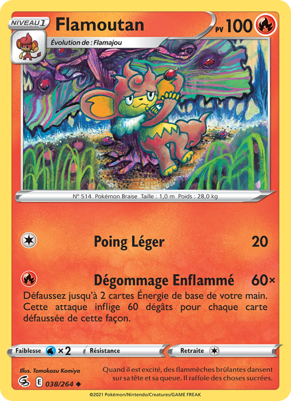 Flamoutan 38 — Fusion Strike (French Pokémon TCG card)