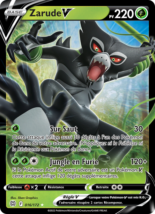 Zarude V 016 — Brilliant Stars (French Pokémon TCG card)