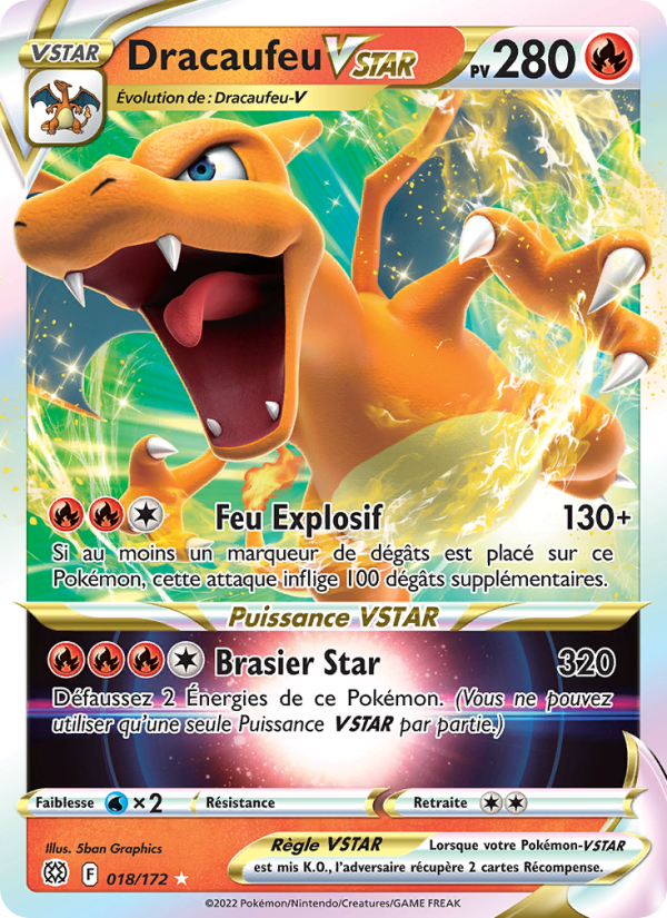 Dracaufeu VSTAR 018 — Brilliant Stars (French Pokémon TCG card)