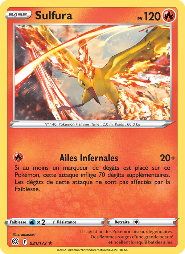 Sulfura 021 — Brilliant Stars (French Pokémon TCG card)