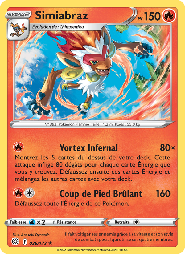 Simiabraz 026 — Brilliant Stars (French Pokémon TCG card)