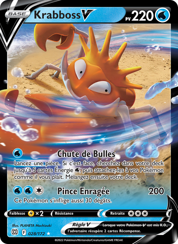 Krabboss V 028 — Brilliant Stars (French Pokémon TCG card)