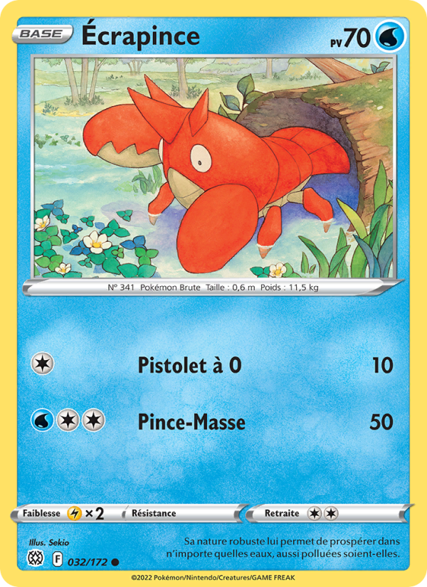 Écrapince 032 — Brilliant Stars (French Pokémon TCG card)