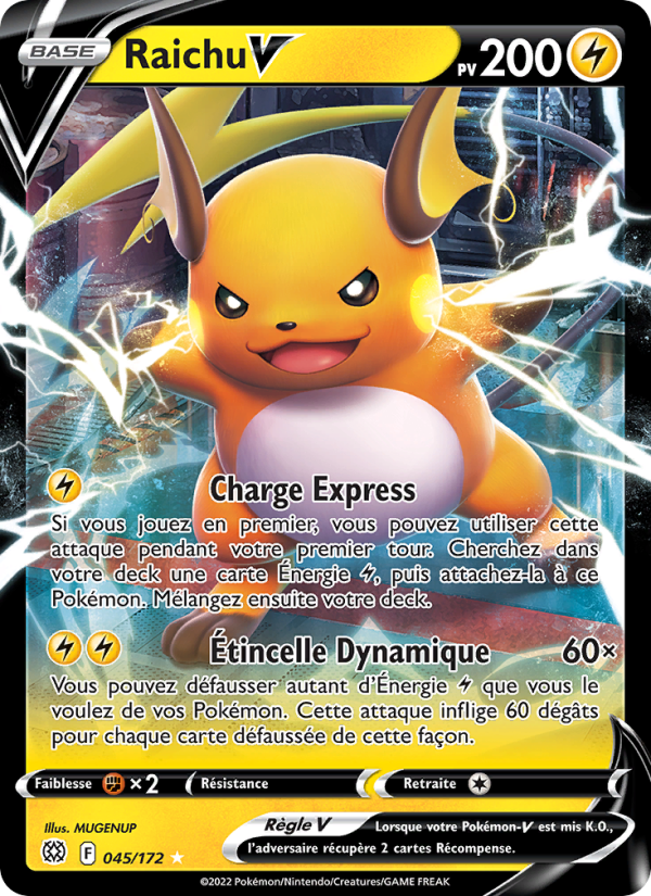 Raichu V 045 — Brilliant Stars (French Pokémon TCG card)