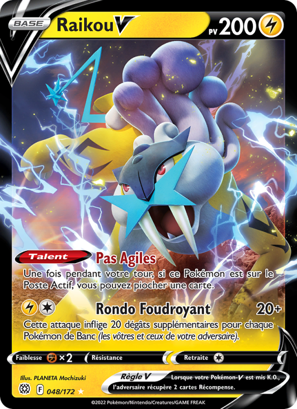 Raikou V 048 — Brilliant Stars (French Pokémon TCG card)