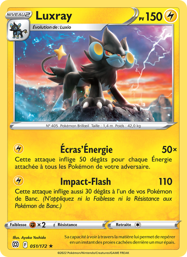 Luxray 051 — Brilliant Stars (French Pokémon TCG card)
