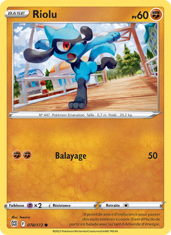 Riolu 078 — Brilliant Stars (French Pokémon TCG card)