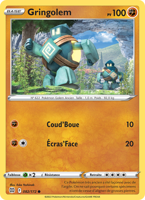 Gringolem 082 — Brilliant Stars (French Pokémon TCG card)