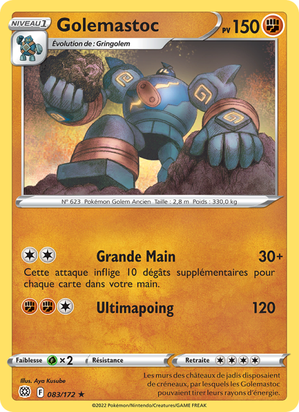 Golemastoc 083 — Brilliant Stars (French Pokémon TCG card)