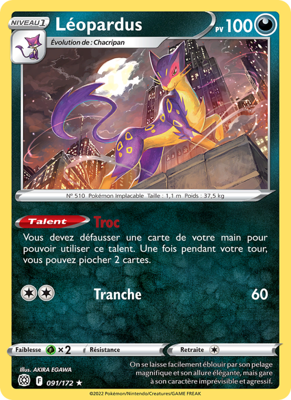 Léopardus 091 — Brilliant Stars (French Pokémon TCG card)
