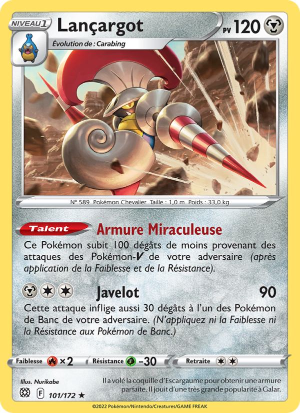 Lançargot 101 — Brilliant Stars (French Pokémon TCG card)