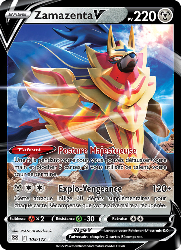 Zamazenta V 105 — Brilliant Stars (French Pokémon TCG card)