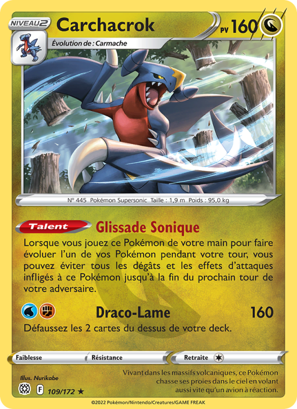 Carchacrok 109 — Brilliant Stars (French Pokémon TCG card)