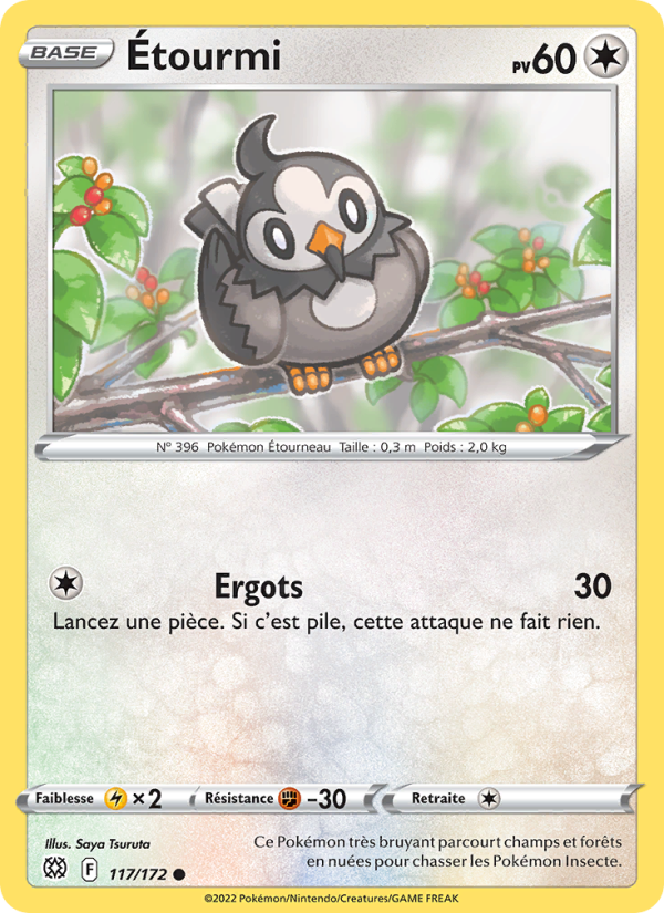 Étourmi 117 — Brilliant Stars (French Pokémon TCG card)