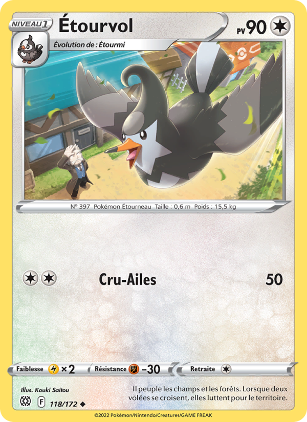 Étourvol 118 — Brilliant Stars (French Pokémon TCG card)