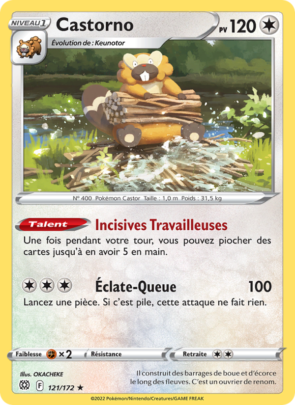 Castorno 121 — Brilliant Stars (French Pokémon TCG card)