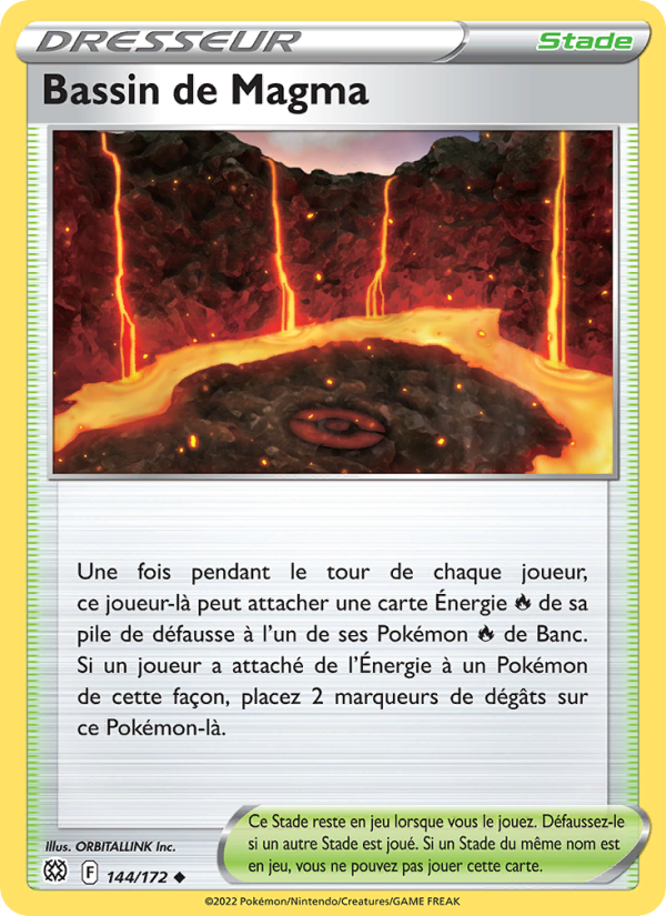 Bassin de Magma 144 — Brilliant Stars (French Pokémon TCG card)