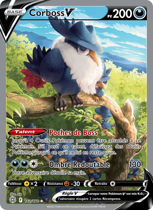 Corboss V 162 — Brilliant Stars (French Pokémon TCG card)