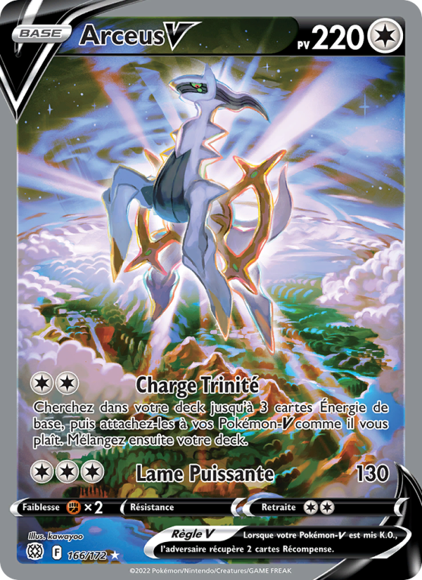 Arceus V 166 — Brilliant Stars (French Pokémon TCG card)