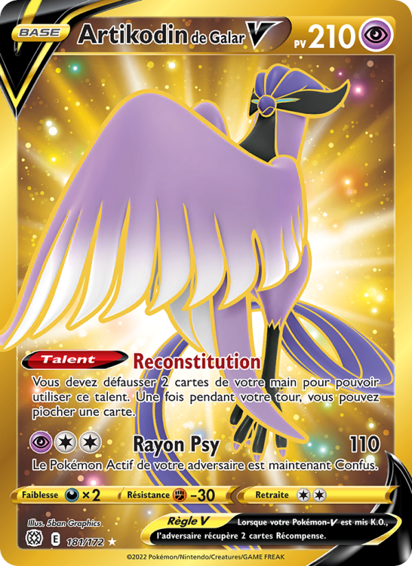 Artikodin de Galar V 181 — Brilliant Stars (French Pokémon TCG card)