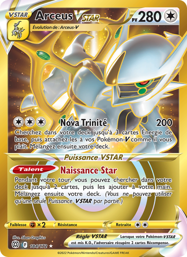 Arceus VSTAR 184 — Brilliant Stars (French Pokémon TCG card)