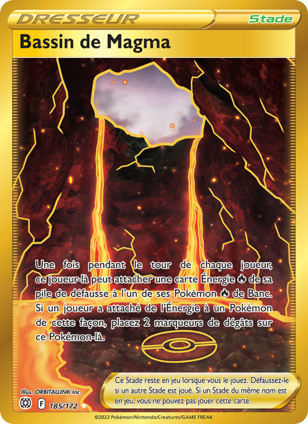 Bassin de Magma 185 — Brilliant Stars (French Pokémon TCG card)