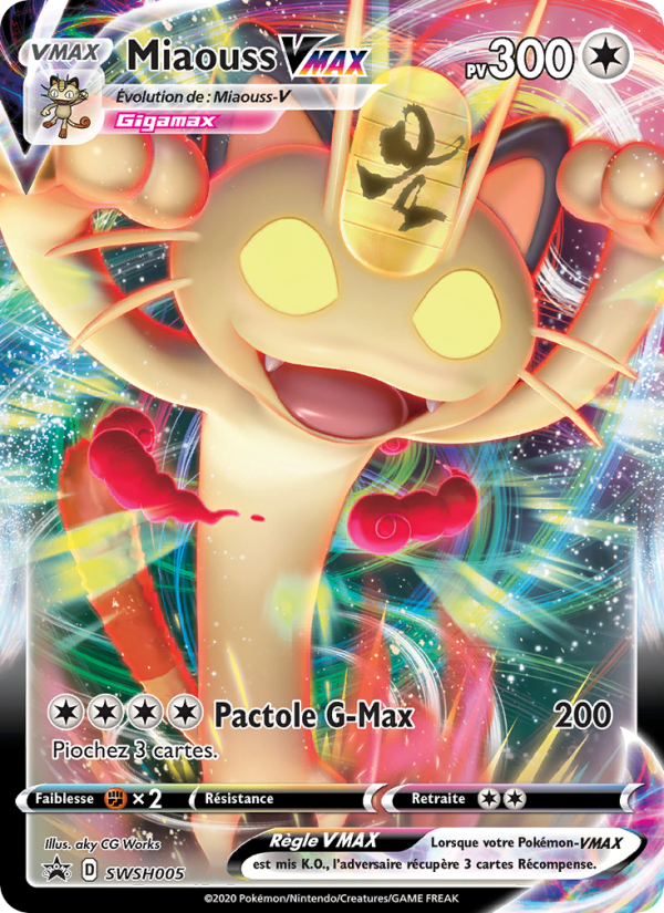 Miaouss VMAX SWSH005 — Sword & Shield Promos (French Pokémon TCG card)