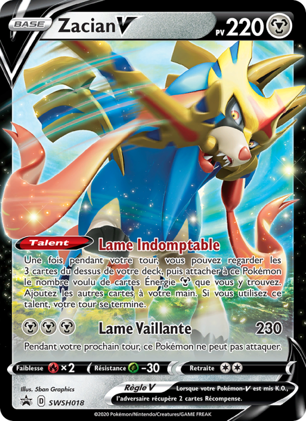 Zacian V SWSH018 — Sword & Shield Promos (French Pokémon TCG card)