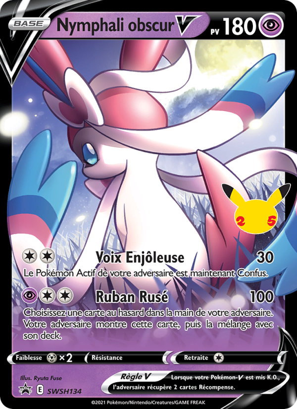 Nymphali obscur V SWSH134 — Sword & Shield Promos (French Pokémon TCG card)