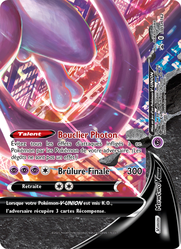 Mewtwo V-UNION SWSH162 — Sword & Shield Promos (French Pokémon TCG card)